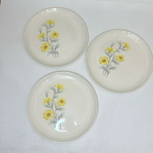 Taylor Smith & Taylor Golden Button Plates True Underglaze Oven Proof Set Of 3